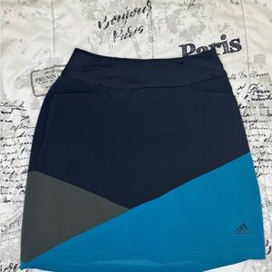 Adidas Colorblock Tennis Skort Navy Teal Athletic Golf Skirt Built In Shorts